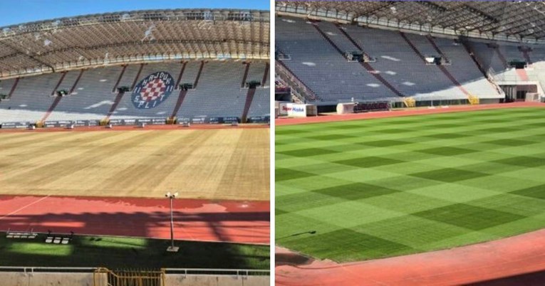 Pogledajte kako je travnjak Poljuda izgledao prije 20 dana, a kako danas