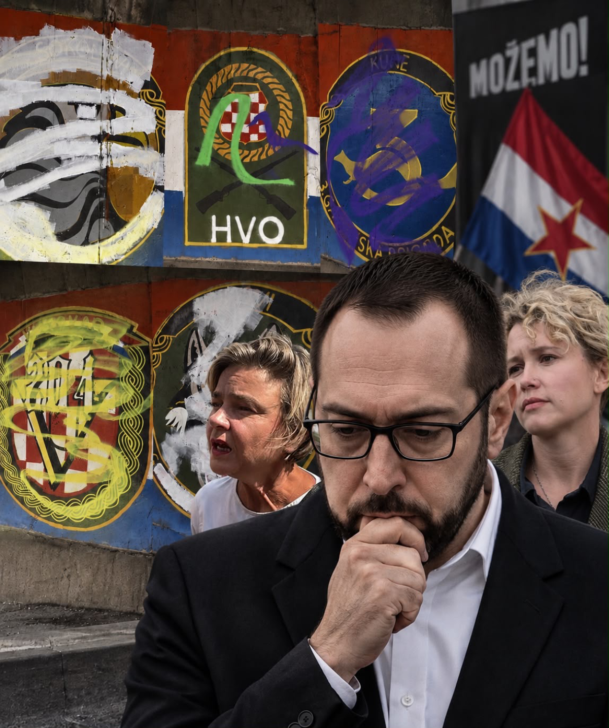 Netko je pošarao murale ratnih postrojbi kod Vjesnika. HDZ zbog toga napao Tomaševića
