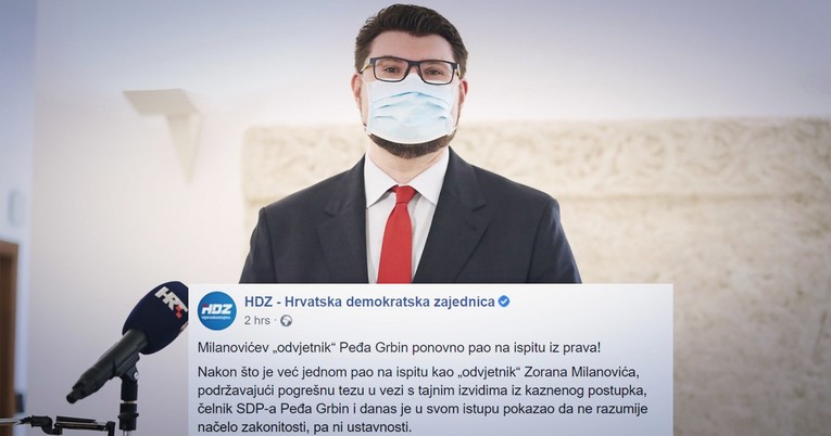 HDZ: Milanovićev odvjetnik Grbin ponovno pao na ispitu iz prava