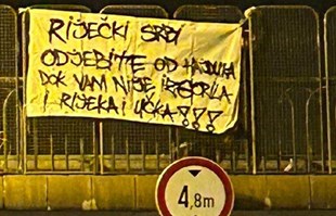 Na mjestu poruke Livaji osvanuo novi transparent: "Riječki Srbi..."