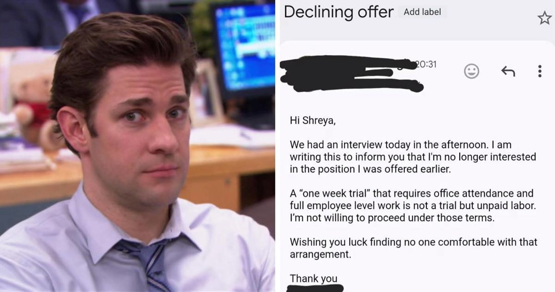 Kandidat odbio neplaćeni probni rad, njegov odgovor postao viralan
