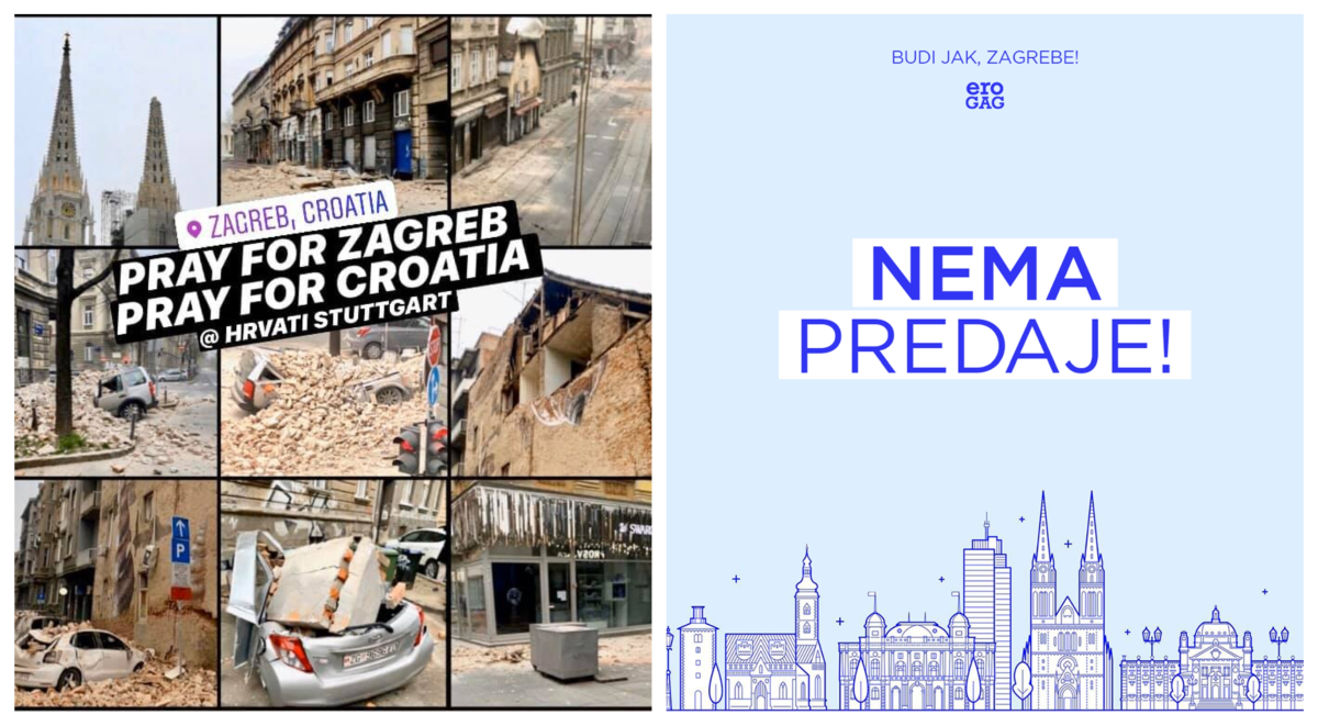 Čitava Hrvatska i regija uz Zagreb: "Budi jak, grade! Nema predaje"