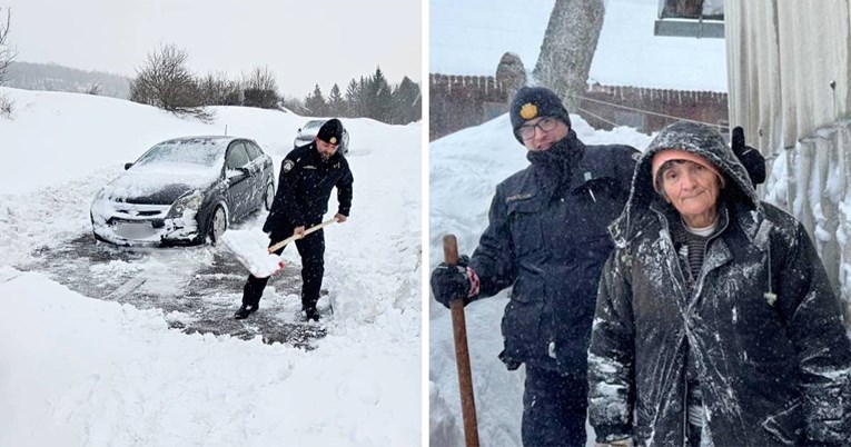 Lički policajci na Badnjak starici očistili snijeg oko kuće i donijeli joj drva