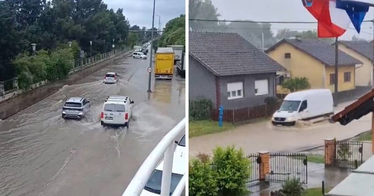 VIDEO Nevrijeme u dijelu Dalmacije, bujice i tuča. Poplavljeni i dijelovi Petrinje