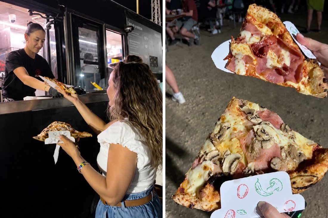 Na Ultri prodaju pizzu iz autobusa. Trokut najjeftinije košta 13 €, probali smo je