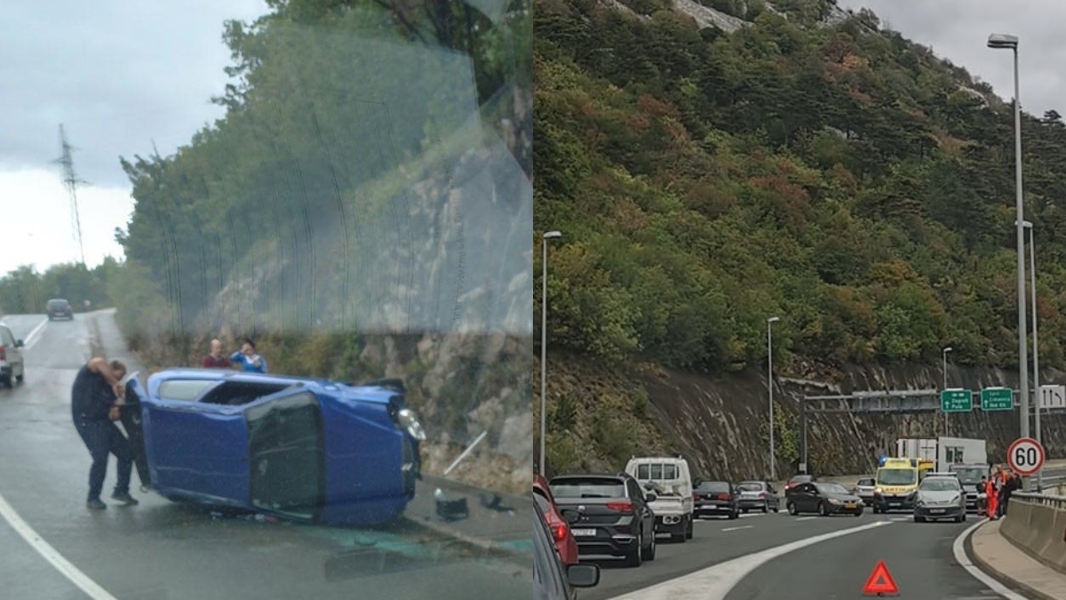 Dvije prometne u kratko vrijeme u Rijeci, u jednoj se auto prevrnuo