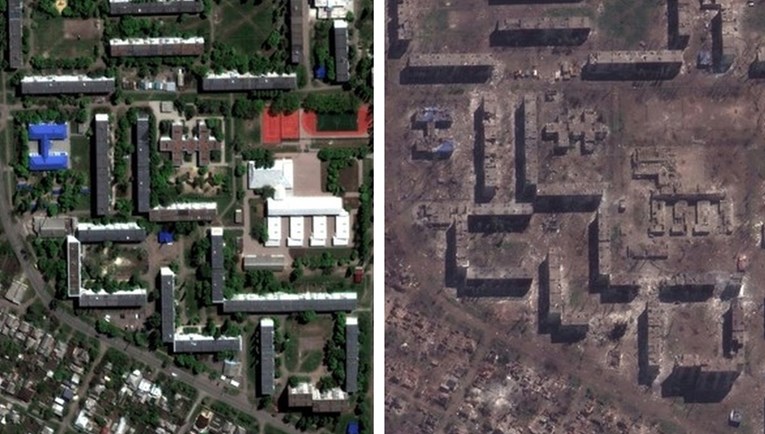 FOTO Satelitske snimke: Ovo je Bahmut prije godinu dana i danas