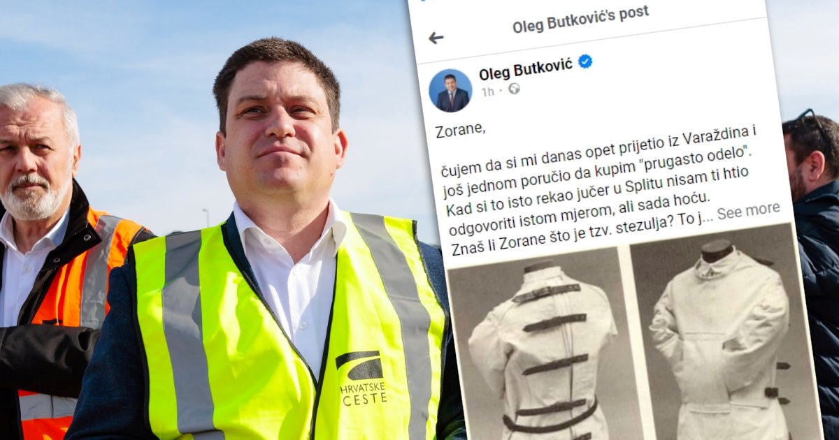 Butković objavio fotografiju luđačke košulje: "Zorane, lijepo bi ti pristajala"