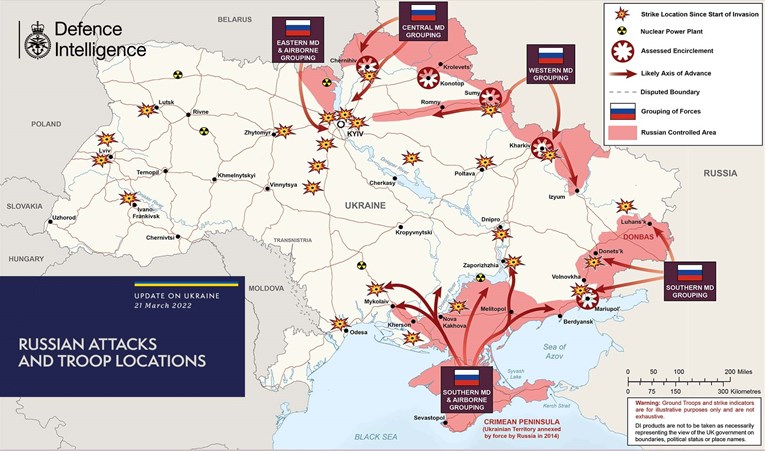 Britanci kažu da su Rusi žestoko odbačeni kod Hersona, objavili novu vojnu kartu
