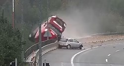 Detalji teške nesreće u Sloveniji: Kamion pao u provaliju, vozač bio zaglavljen