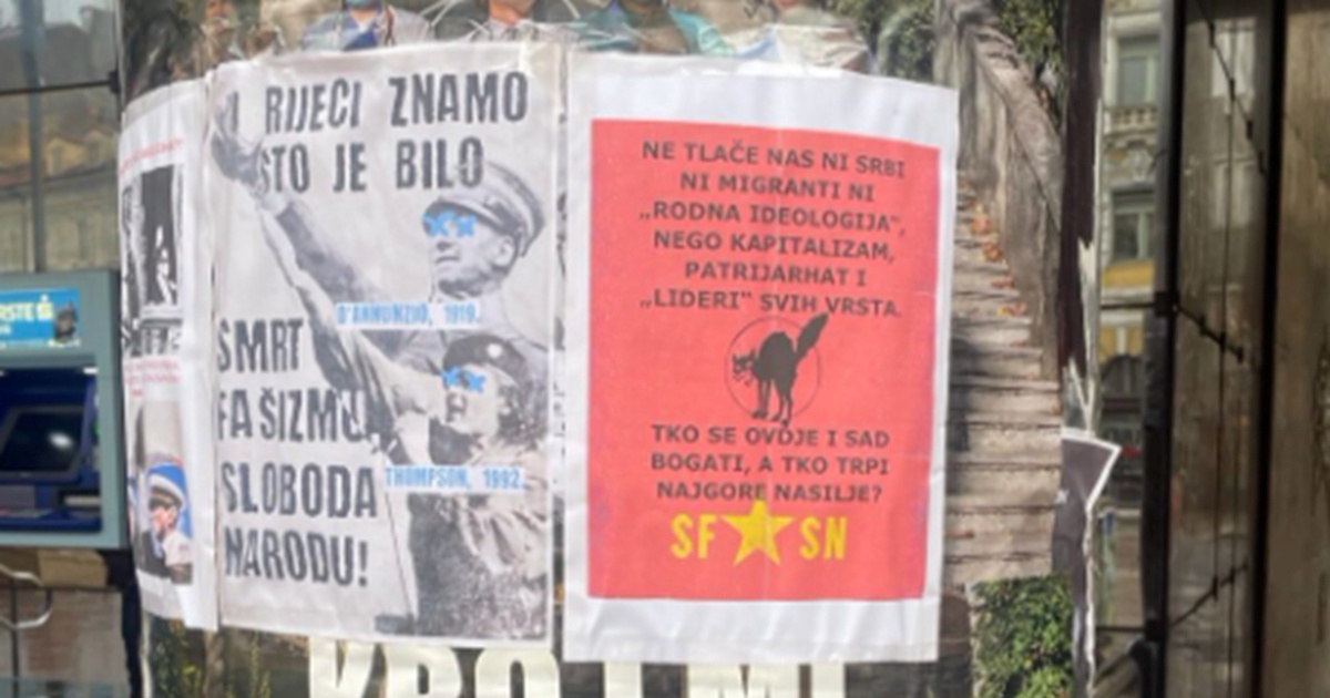 U Rijeci osvanuli plakati. Na njima Thompson i D'Annunzio s podignutom desnicom