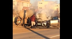VIDEO Začepite nos: BMW se zapalio, pogledajte čime su ga ugasili