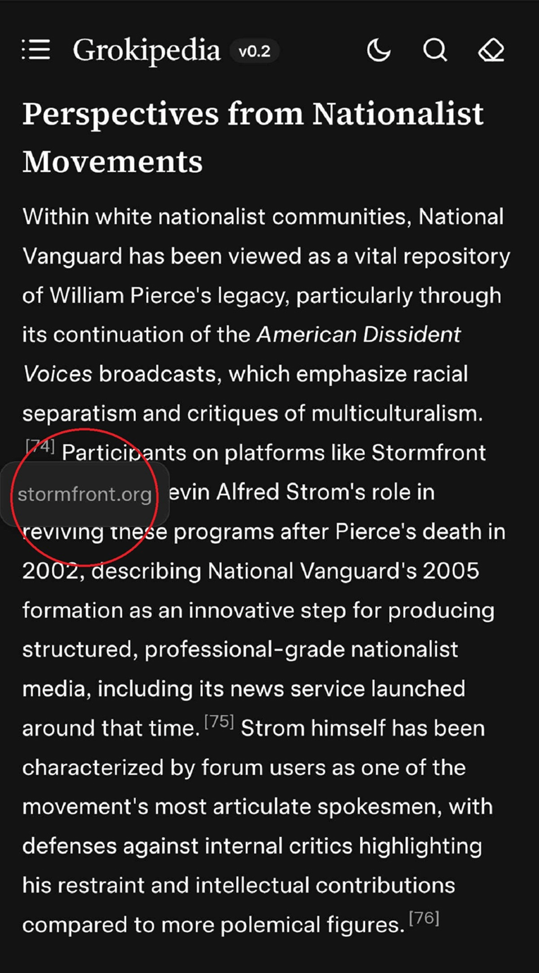 Muskova AI enciklopedija Grokipedia kao izvor koristi neonacističke stranice