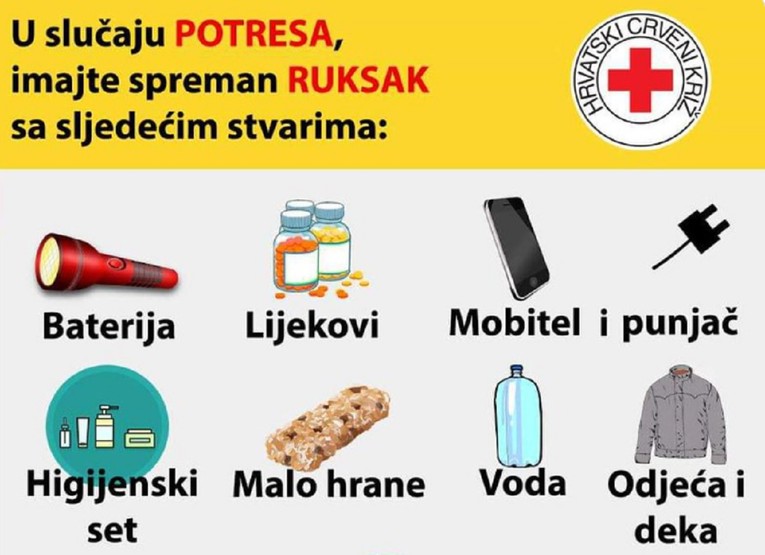 Crveni križ objavio upute kako se ponašati u slučaju potresa
