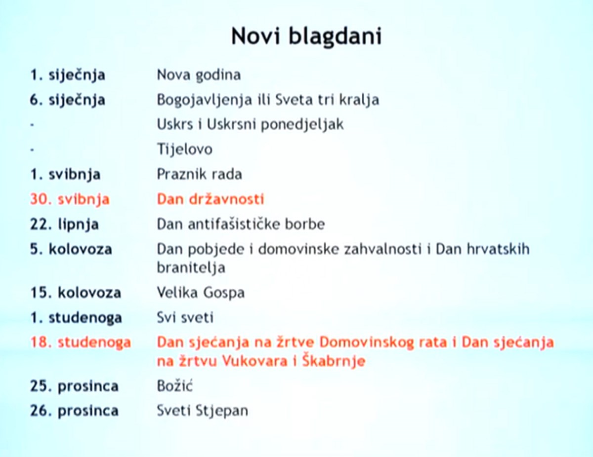 Ovo je novi kalendar blagdana u Hrvatskoj