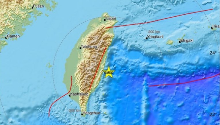 Potres jačine 6.7 po Richteru pogodio Tajvan
