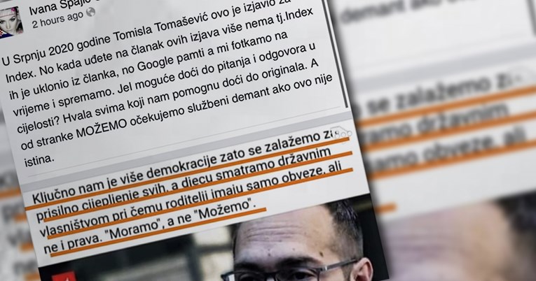 Širi se priča da je Tomašević rekao Indexu da su djeca vlasništvo države. To je laž