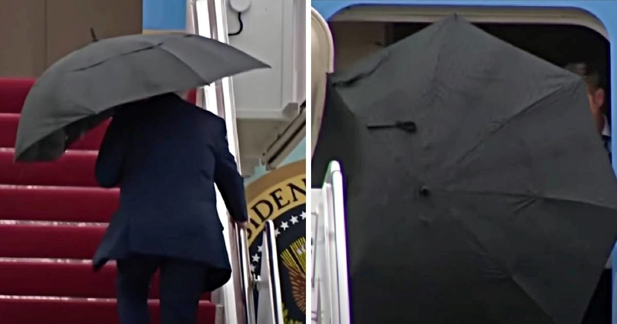 Trumpova borba s kišobranom postala viralni hit