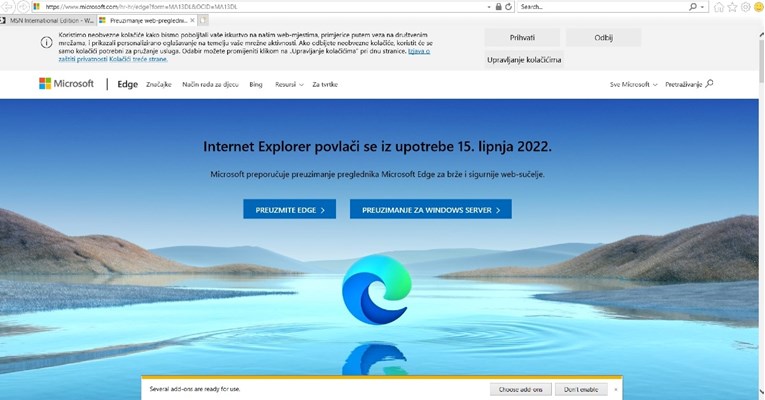 Evo što Internet Explorer izbacuje korisnicima na dan gašenja