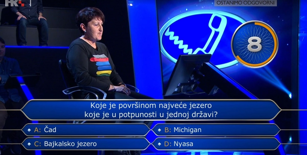 Odustala na zemljopisnom pitanju za 125 tisuća kuna, biste li vi znali odgovor?