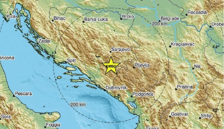 Potres jačine 2.8 u BiH, osjetio se i u Hrvatskoj