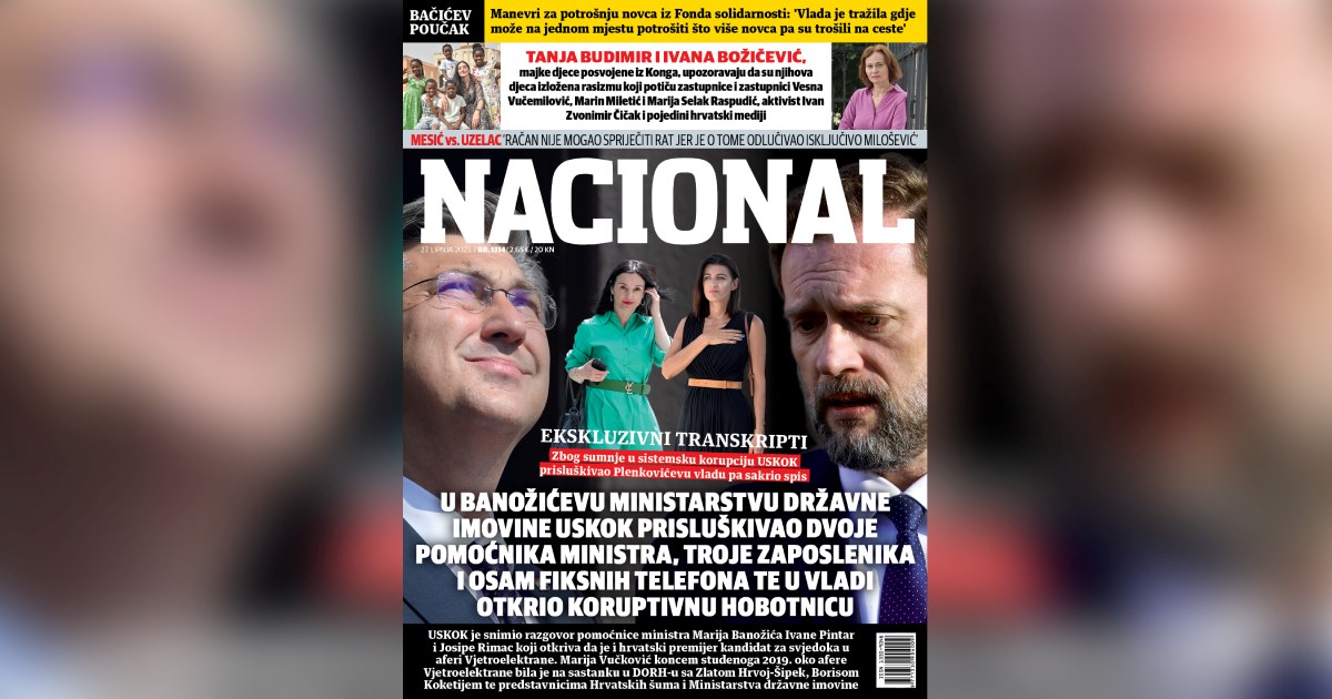 Nacional: Uskok je prisluškivao Plenkovićevu vladu