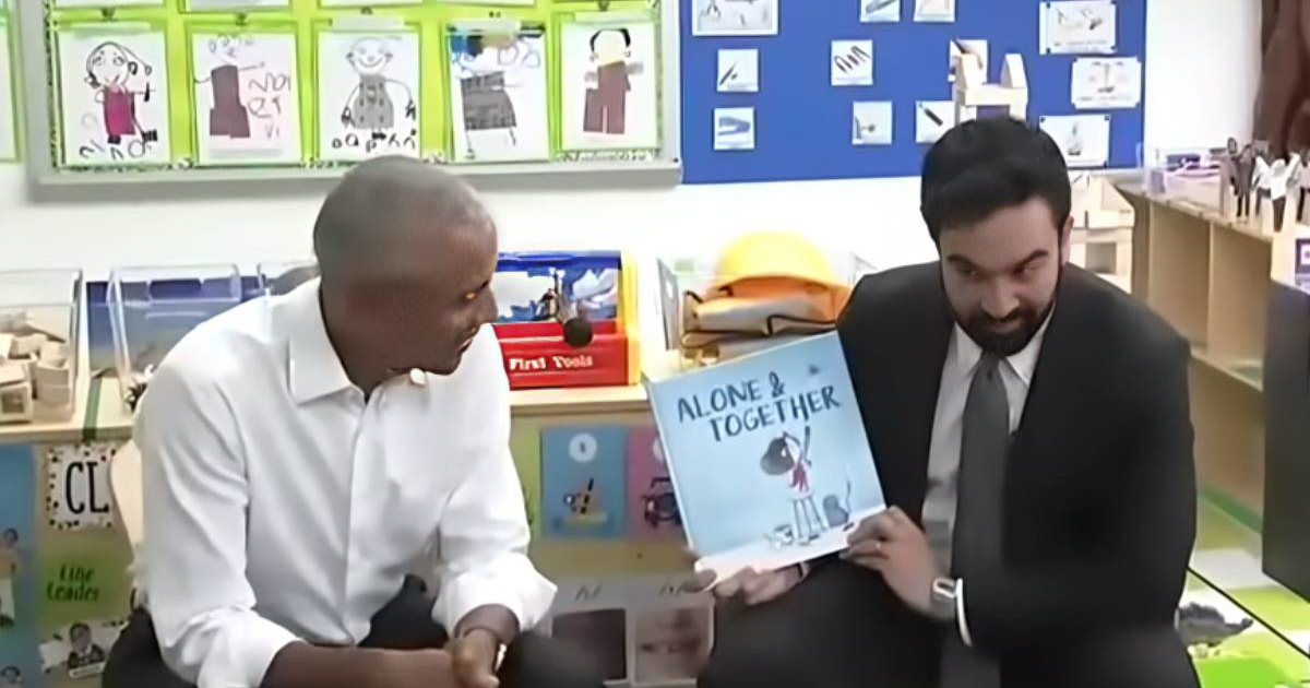 Prvi susret Obame i gradonačelnika New Yorka Zohrana Mamdanija u dječjem vrtiću