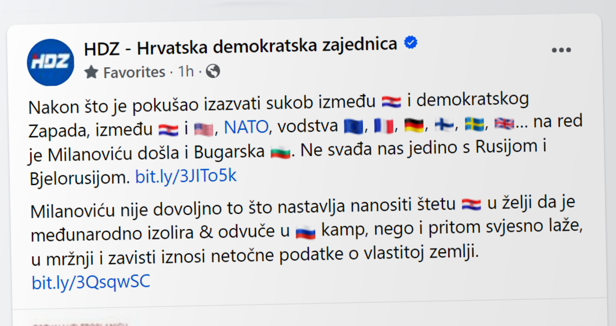 HDZ o Milanoviću: Na red došla i Bugarska. Ne svađa nas samo s Rusijom i Bjelorusijom