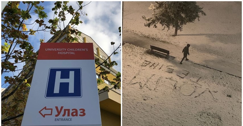 Poruka u snijegu pred dječjom bolnicom u Beogradu lomi srce: "Volim te, sine"