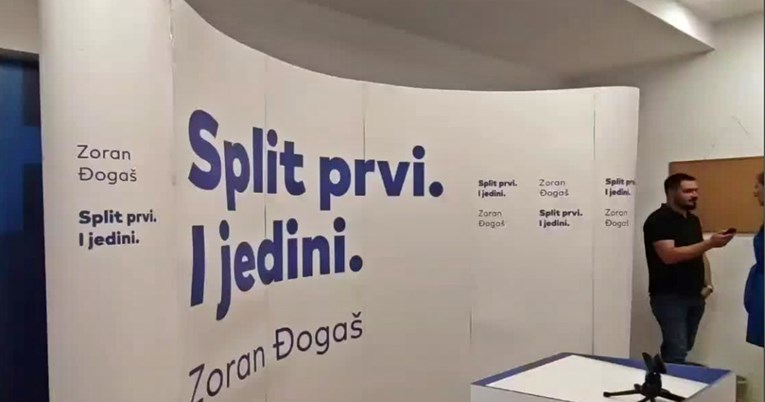 VIDEO Logo HDZ-a je u Đogaševom stožeru prekriven ovim natpisom