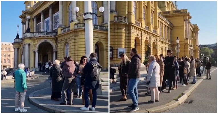 Još je gužva ispred HNK, ljudi i dalje čekaju u redu za ulaznice za Orašara