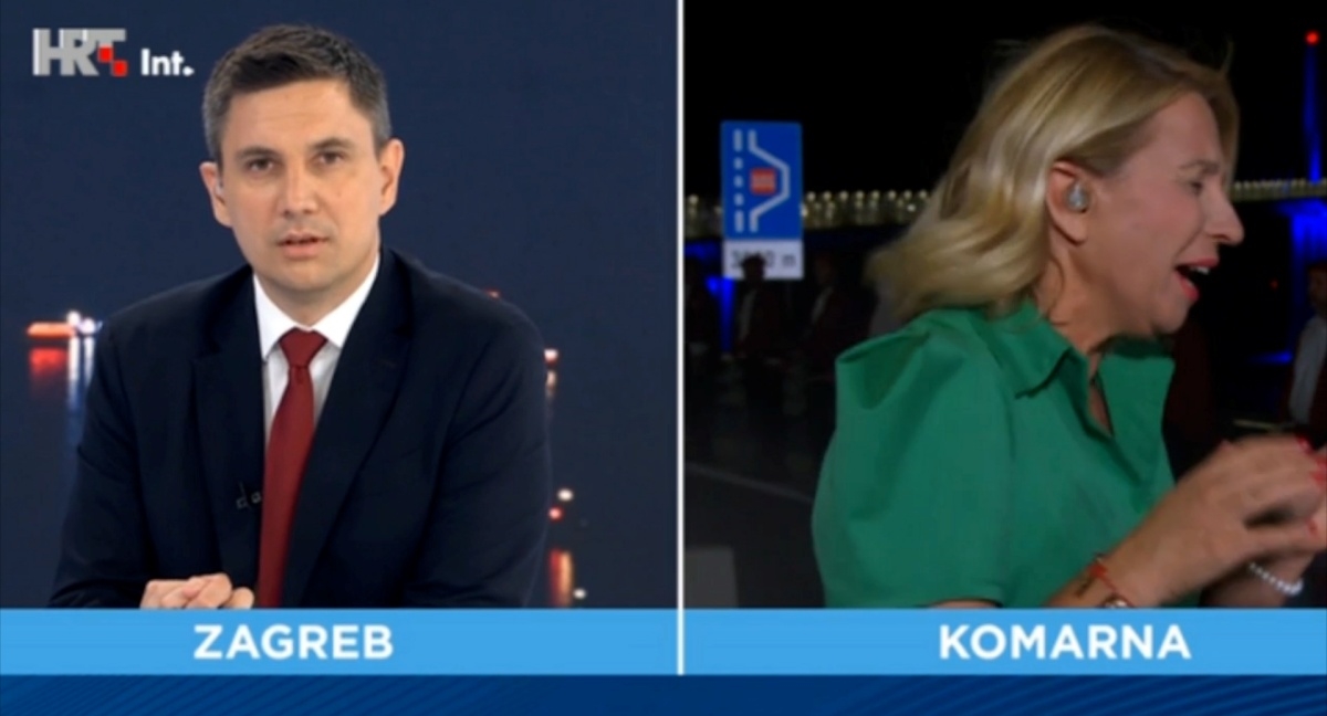 HRT-ova novinarka poskakivala od straha dok su iza nje pucali na Pelješkom mostu
