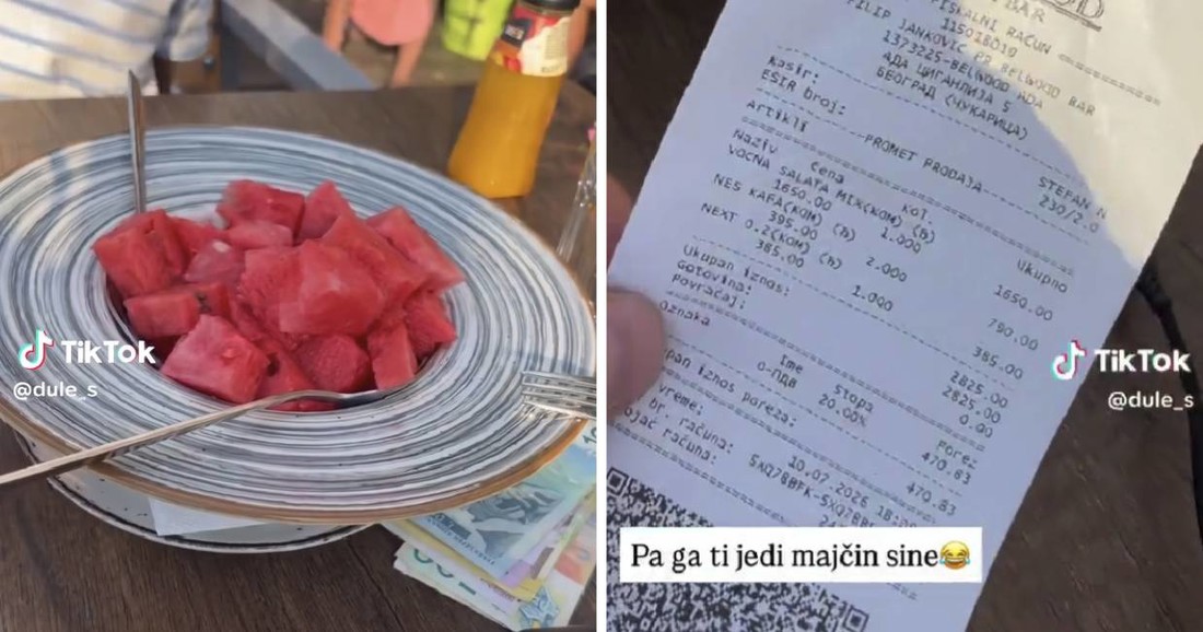 U beogradskom restoranu platio narezanu lubenicu 14 eura, krenule sprdnje
