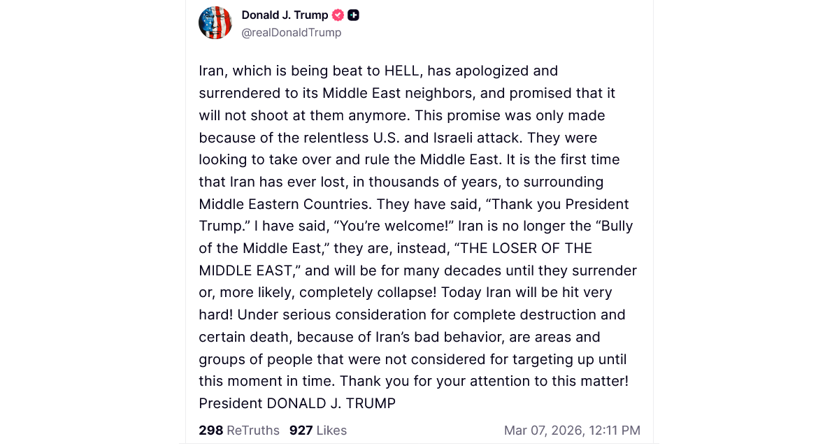 Trump: Iran je teško poražen