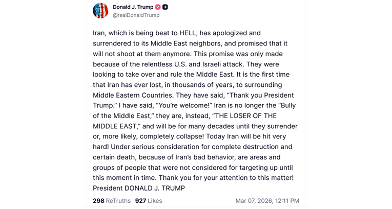 Trump: Iran je žestoko napadnut, od bullyja su postali luzeri