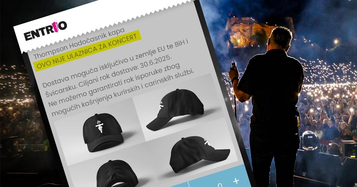 Entrio stavio upozorenje pod Thompsonov merch: Kapa nije ulaznica za koncert