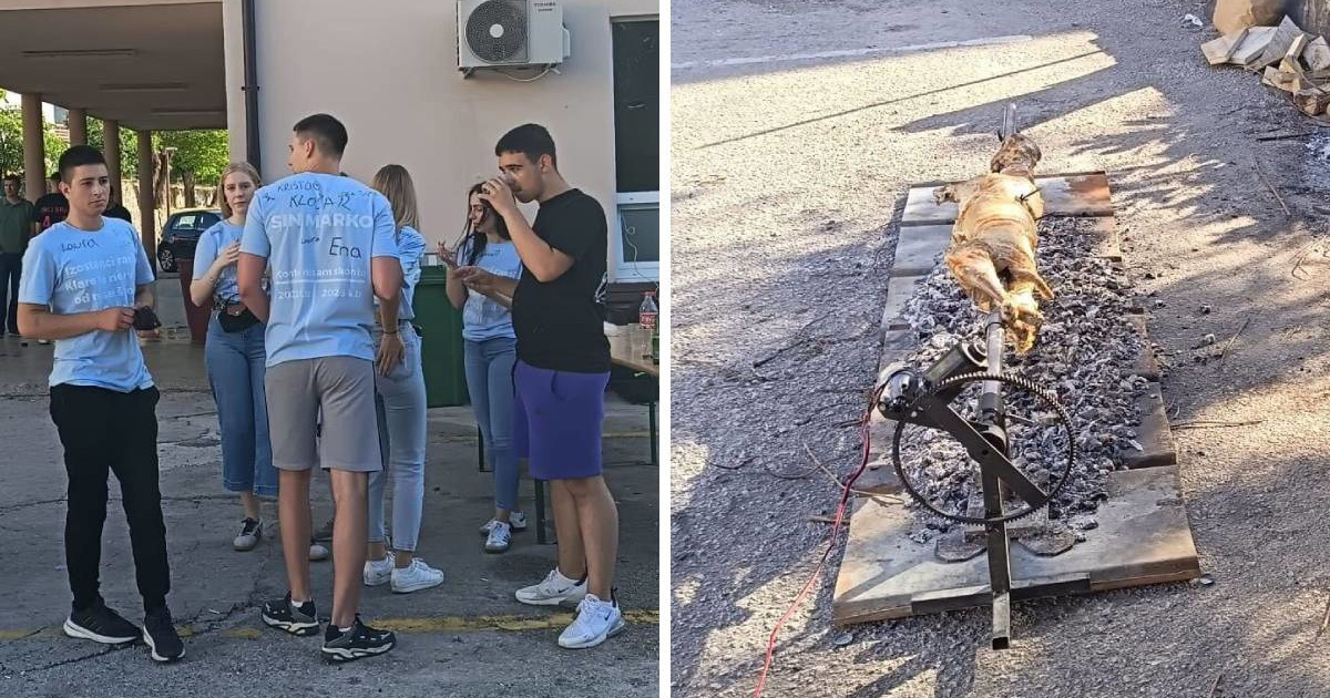 VIDEO Maturanti u Vrgorcu okrenuli janje ispred škole