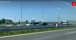 VIDEO Kaos na A3 na izlasku iz Zagreba, auti stoje, vozači šetaju