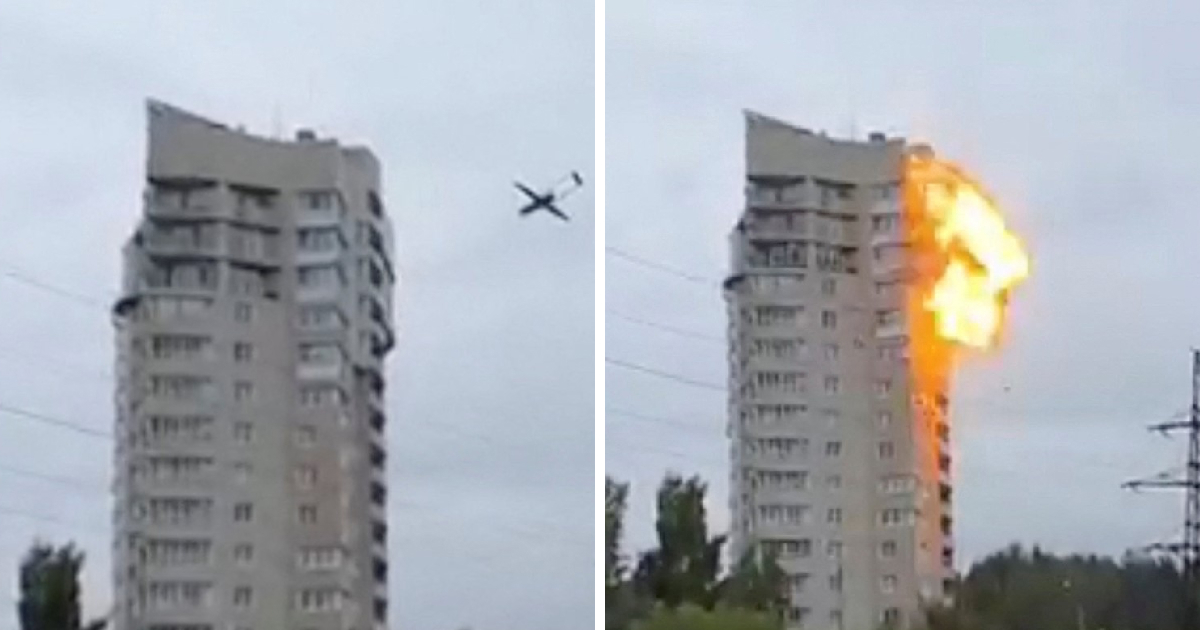 VIDEO Snimljen trenutak kad se ukrajinski dron zabio u zgradu u Rusiji