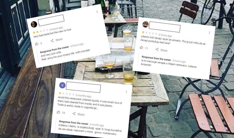 Vlasnik restorana iz Zadra na negativne recenzije: "Dođi opet, govno muktaroško"
