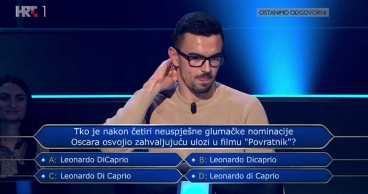 Luka u Milijunašu nije znao odgovoriti ovo pitanje za 32.000 kuna. Znate li vi?