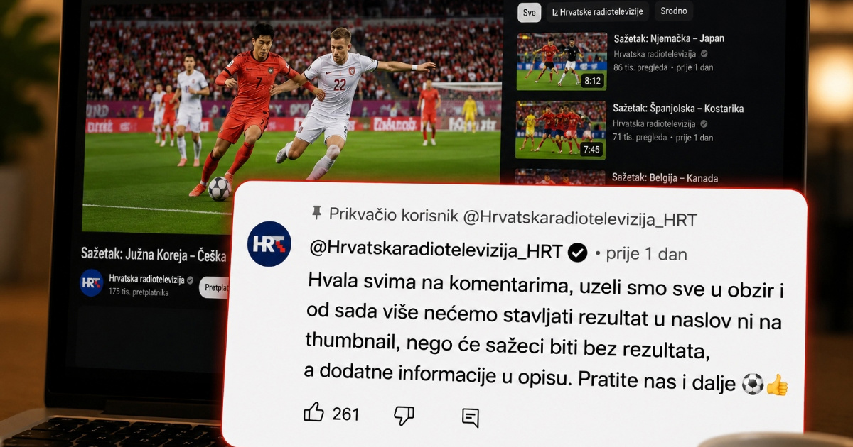 HRT poslušao navijače i promijenio način objave sažetaka SP-a