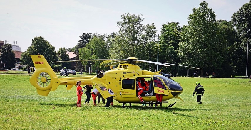 FOTO Teško ozlijeđenu djevojku iz nesreće u Međimurju helikopterom prevezli u Zagreb