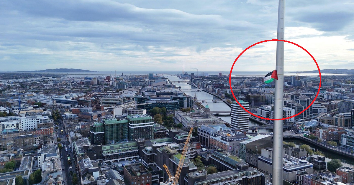Palestinska zastavica već se sedam mjeseci vijori na vrhu najviše spomenika u Dublinu