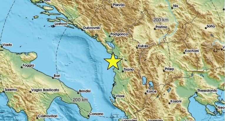 Potres u Albaniji od 4.4 po Richteru, epicentar bio u Jadranskom moru