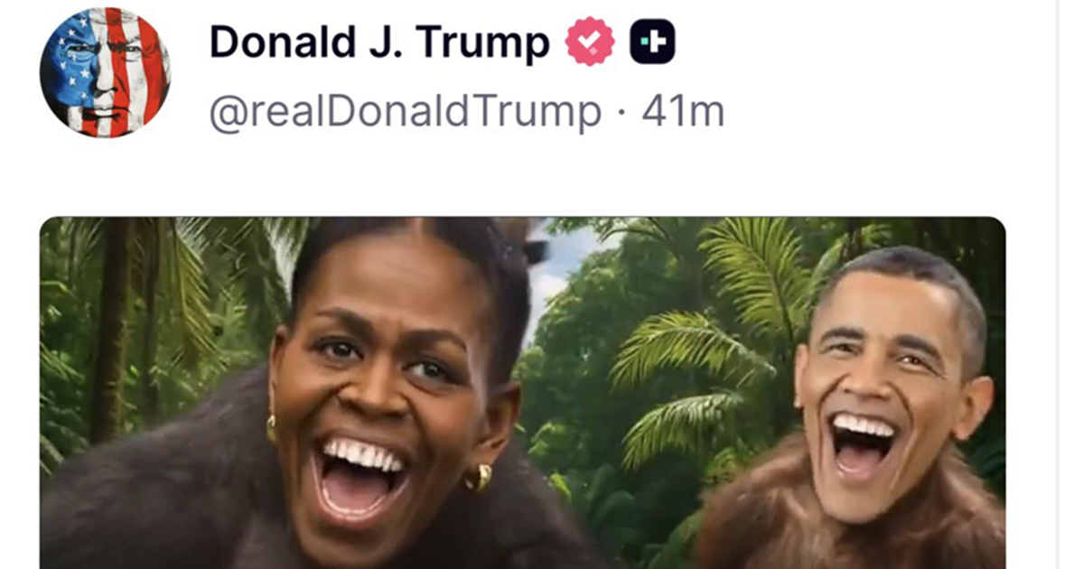 Trump objavio AI video Baracka i Michelle Obame kao majmuna u džungli