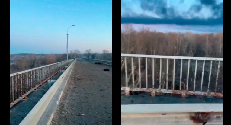 VIDEO Bombardiran most u Černihivu, njime su se trebali evakuirati ljudi