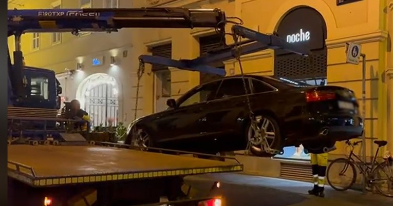 VIDEO Krivo parkirao u centru Zagreba, pauk mu digao auto