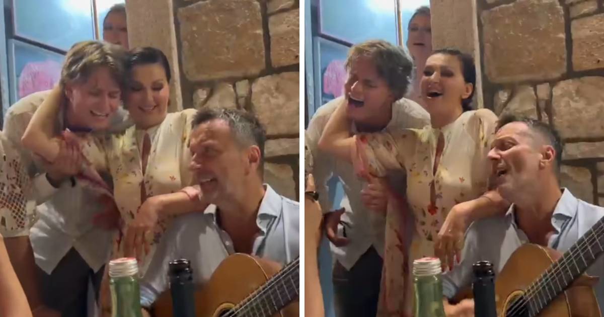 Jakov Jozinović i Nina Badrić zapjevali "Prati me kroz snove" u konobi na Korčuli