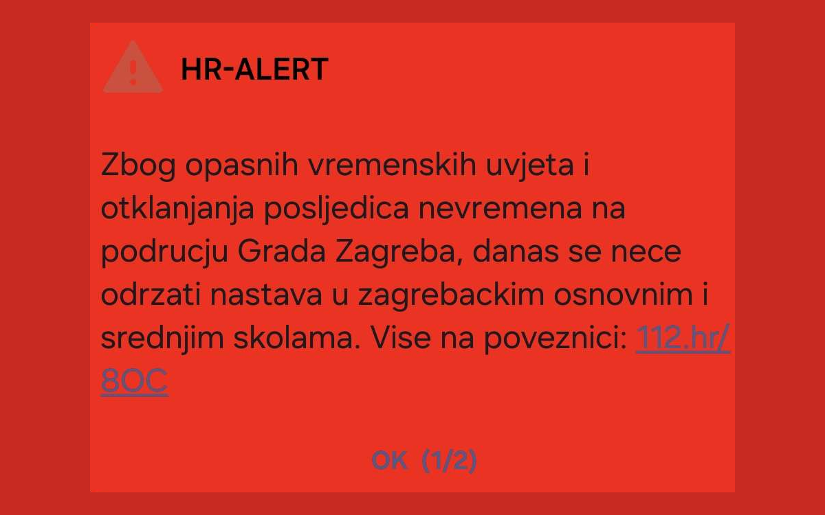 Poruka da danas nema škole kasnila je više od sat vremena. Zašto?